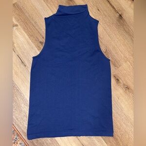 Athleta Royal Blue Ribbed Mock Neck Tank – Size M – Sleek Athletic Fit